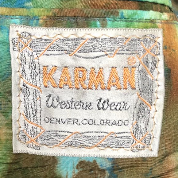 Vintage Other - Vintage Karman Western Wear Blazer Jacket Denver Green Plaid Cowboy 60's